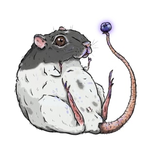 Blueberry Rat Illustration Style T-Shirt