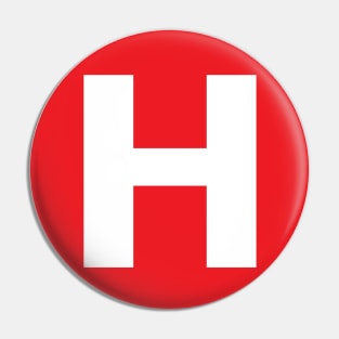 Letter H Big Red Dot Letters & Numbers Pin