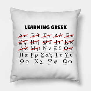 learning greek Pillow