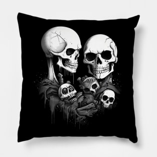 Comic-Style: AI Cyborg Robot Skull and the Apocalypse Pillow