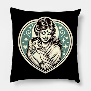 Vintage Motherhood Love Heart Symbol of Maternal Affection Pillow