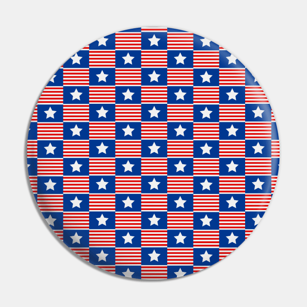 USA Flag Pattern Pin by aquariart