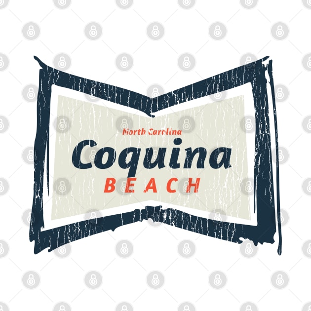 Coquina Beach, NC Summertime Vacationing Bowtie Sign by Contentarama