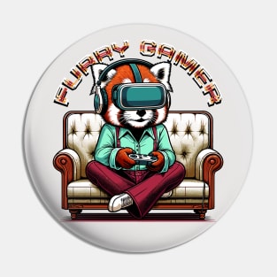 Red Panda VR Adventurer - Retro Gaming Bliss Pin