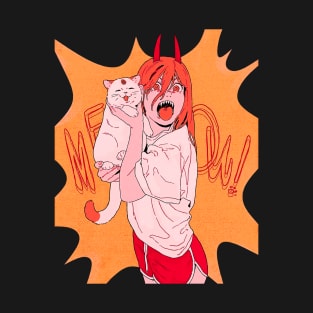 Girl And Meow Cat T-Shirt