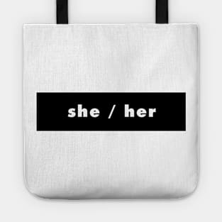 she / her - black Tote