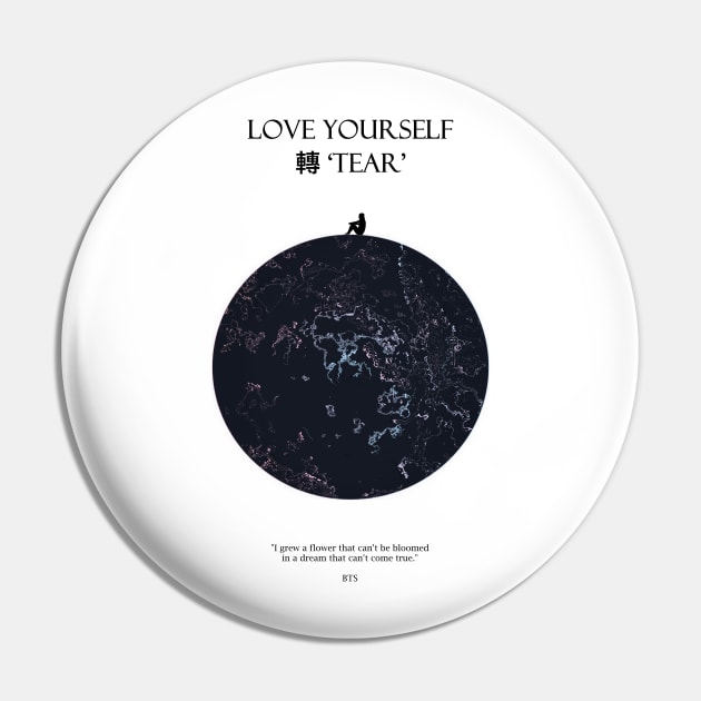 LOVE YOURSELF 轉 ‘TEAR’ Moon Dark Pin by ZoeDesmedt