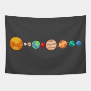 Solar System Retro Tapestry