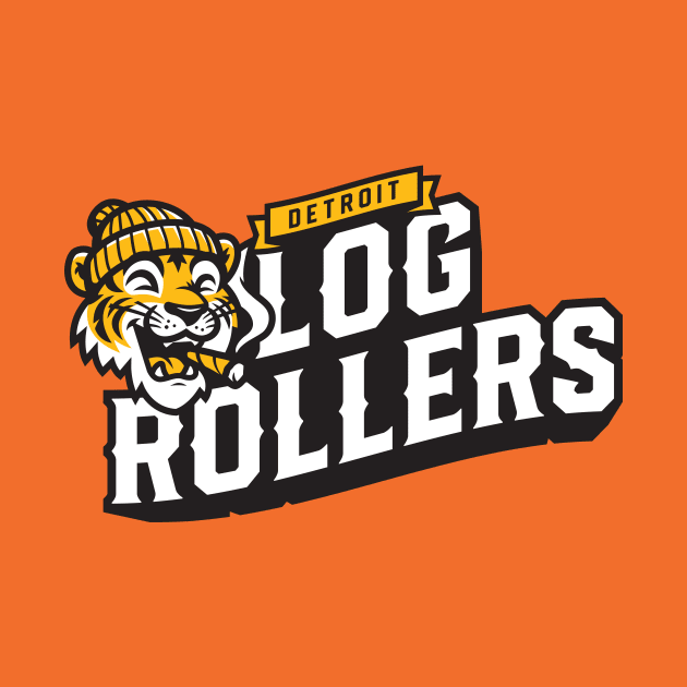 Detroit 'Log Rollers' 313 T-Shirt: Embrace the Smokin' Spirit of Detroit with a Humorous Tiger Design! by CC0hort