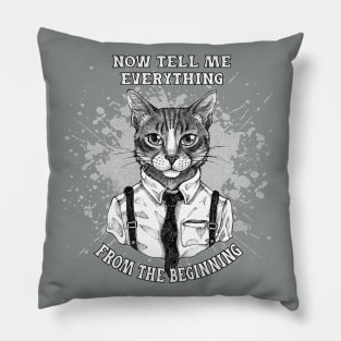 Curious cat Pillow