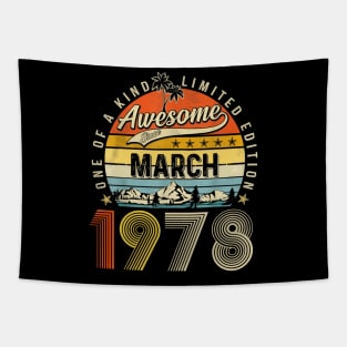 Awesome Since March 1978 Vintage 45th Birthday Tapestry