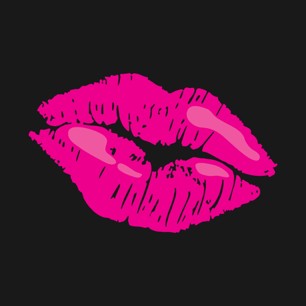 '80's Lipstick Party' Hot Pink Lip 80's Lipstick by ourwackyhome