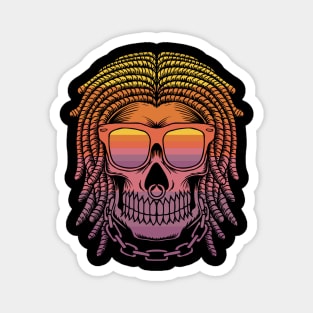 Skull With Dreadlocks Magnet