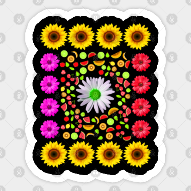 Aesthetic Sunflower With Fruit Pattern Sunflower Sticker Teepublic See more ideas about sunflower sunflower wallpaper sunflower pictures. teepublic