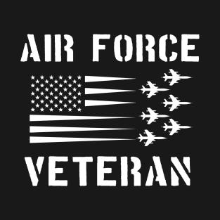 Air Force Veteran US Flag Contrail F-105 Thunderchief T-Shirt