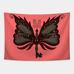 Elegant fantasy steampunk butterflies Tapestry