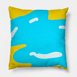 yellow blue art Pillow