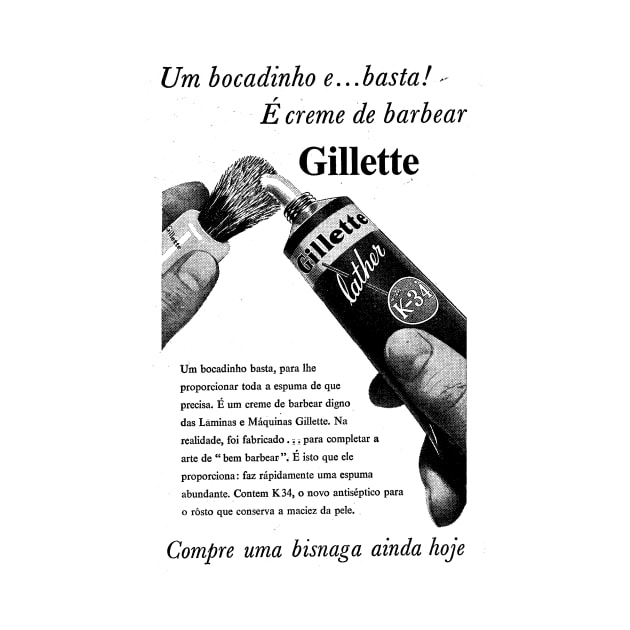 Gillette - Vintage Portuguese Advertising 1958 by MalcolmDesigns