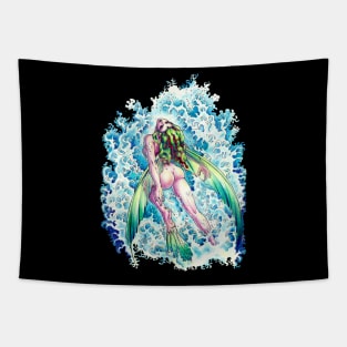 Flying mermaid fish Tapestry