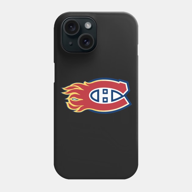 Flames - Habs logo mashup Phone Case by phneep