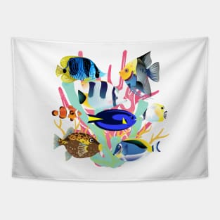 Marine Fish  Reef aquarium popular Salt water Marine Fish Tapestry