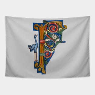 Illuminated Initial F Tapestry