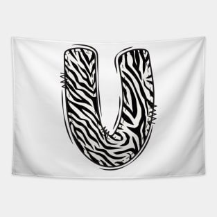 Zebra Letter U Tapestry