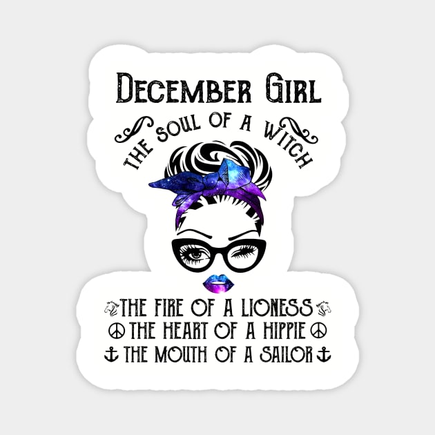 December Girl The Soul Of A Witch The Fire Of Lioness Magnet by Vladis