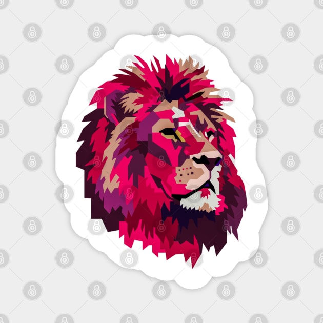 Pink Lion Magnet by TheSkullArmy