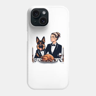 Lady And German Shepherd Thanksgiving Phone Case