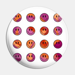 Mini Smiley Faces Bundle - Lesbian Pride Pin