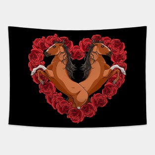 Irish Thoroughbred Horse Heart Valentines Day Equestrian Tapestry