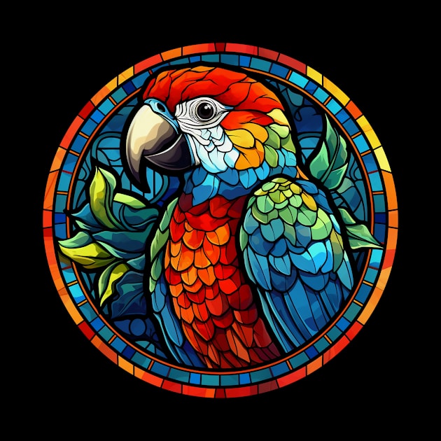 Parrot Macaw Bird Lover Stained Glass Look by fizzyllama