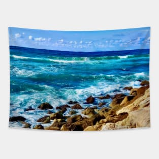 Mediterranean Magic Cliffs Tapestry