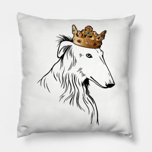 Borzoi Dog King Queen Wearing Crown Pillow