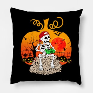 Halloween Shirts For Boys Kids Girl Dabbing Skeleton Costume Pillow