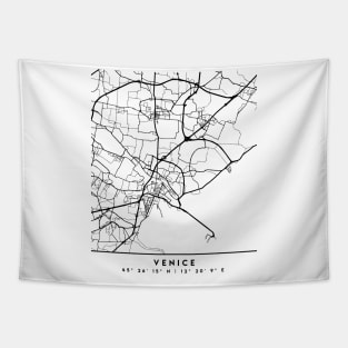 VENICE ITALY BLACK CITY STREET MAP ART Tapestry