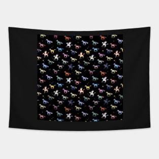 Magic Horses black Tapestry