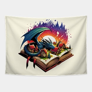 Dragon Fantasy Books Reading is Fun Tapestry