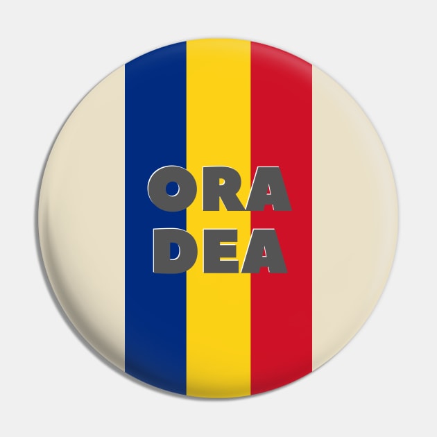 Oradea City in Romanian Flag Vertical Pin by aybe7elf