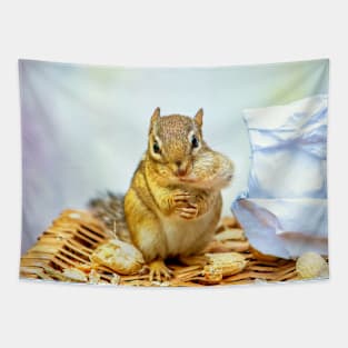 Chipmunk with a peanut stuffed in his fat cheek Tapestry