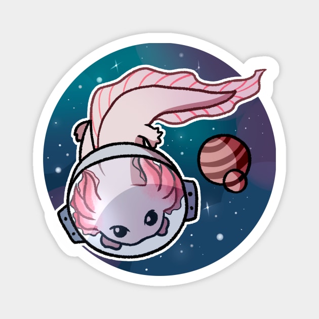 Space Axolotl Magnet by gaypompeii