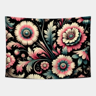 Pink Floral Motif Tapestry