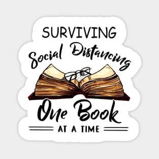 Surviving Social Distancing One Book At A Time Magnet