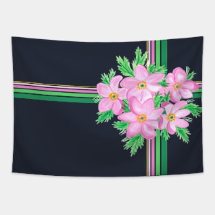 Colorful Blooms and Playful Ribbons Tapestry