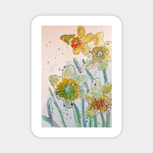 Yellow Daffodil Watercolor Magnet