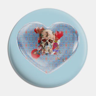 Skull Flower Power III Pin