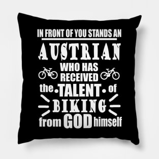 Austria Downhill Biking Cycling Mountain Bike Tour Pillow