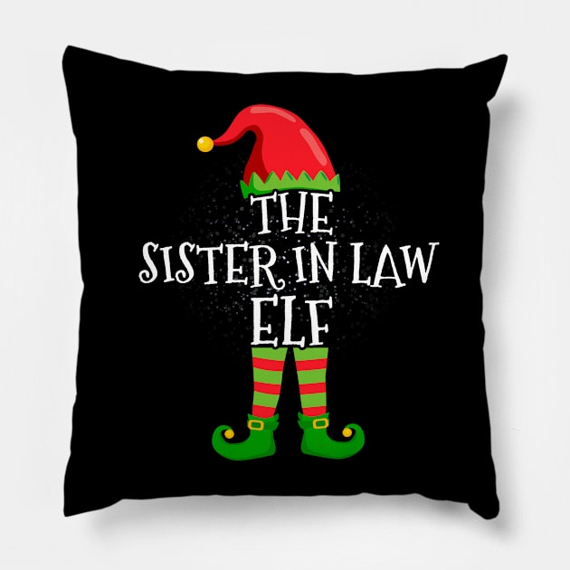 Sister In Law Elf Family Matching Christmas Group Funny Gift Pillow by silvercoin