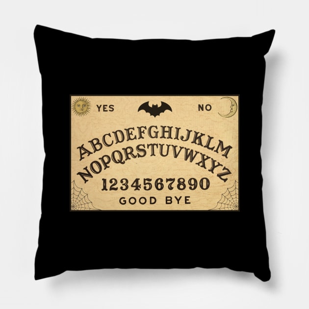 Spirit Board / Talking Board - Gothic Version Pillow by RainingSpiders